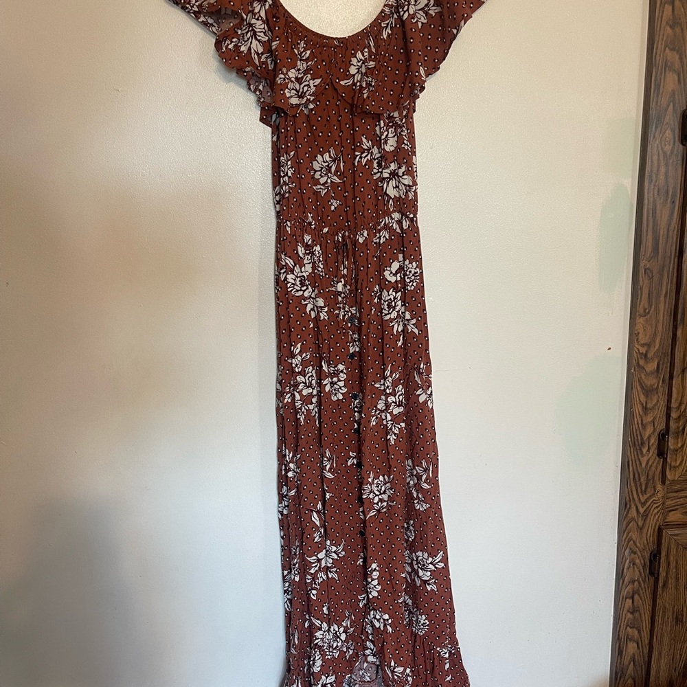 Maurices Rust Floral Maxi Dress
